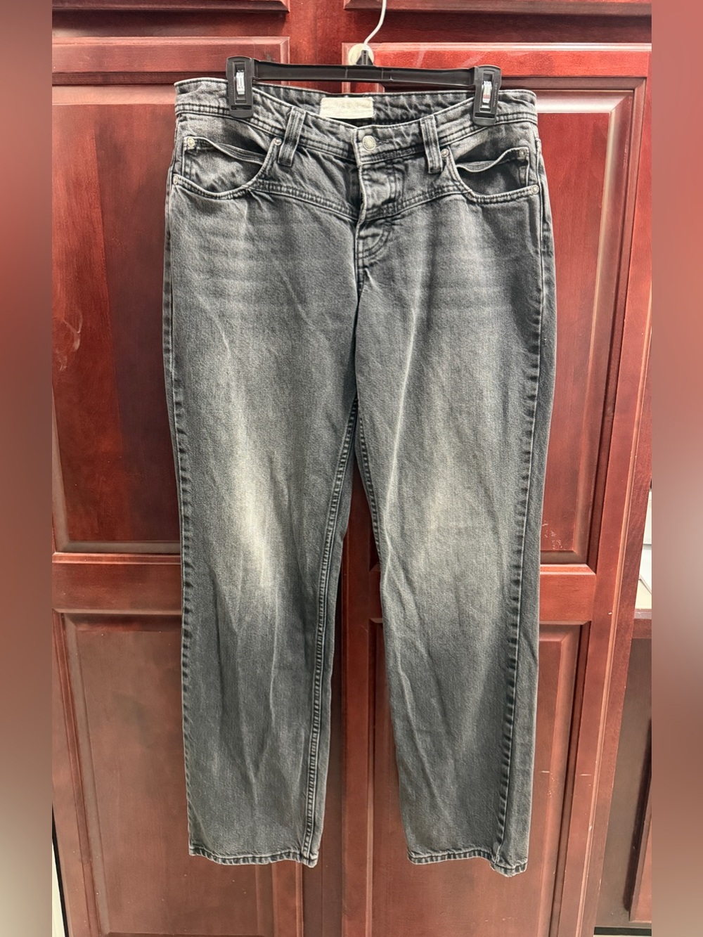 We The Free Black Wash Mom Jeans | Women’s Relaxed Straight Leg Denim 29